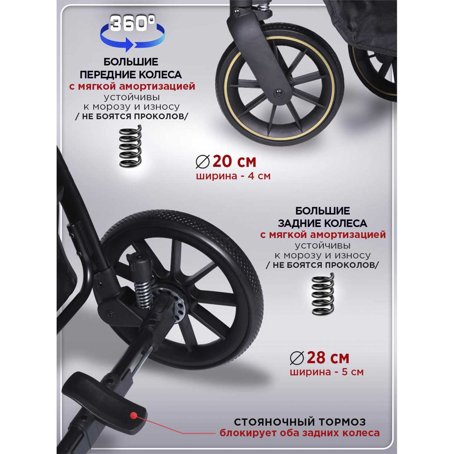 Коляска прогулочная BabyCare Venga Черное золото черный - фото 16