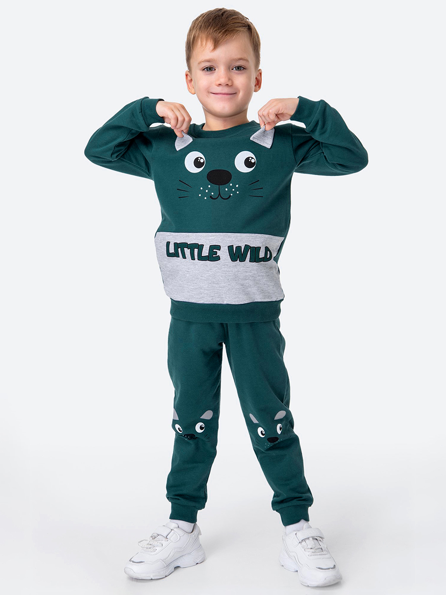Свитшот и брюки HappyFox HF00122изумрудный - фото 1
