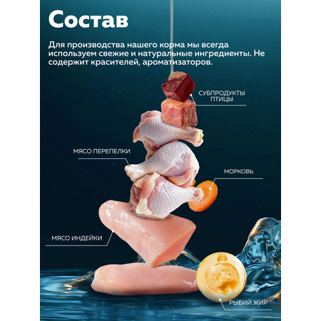 Корм влажный Зоогурман HOLISTIC Перепёлка с рисом и цукини, 100 г х 12 шт