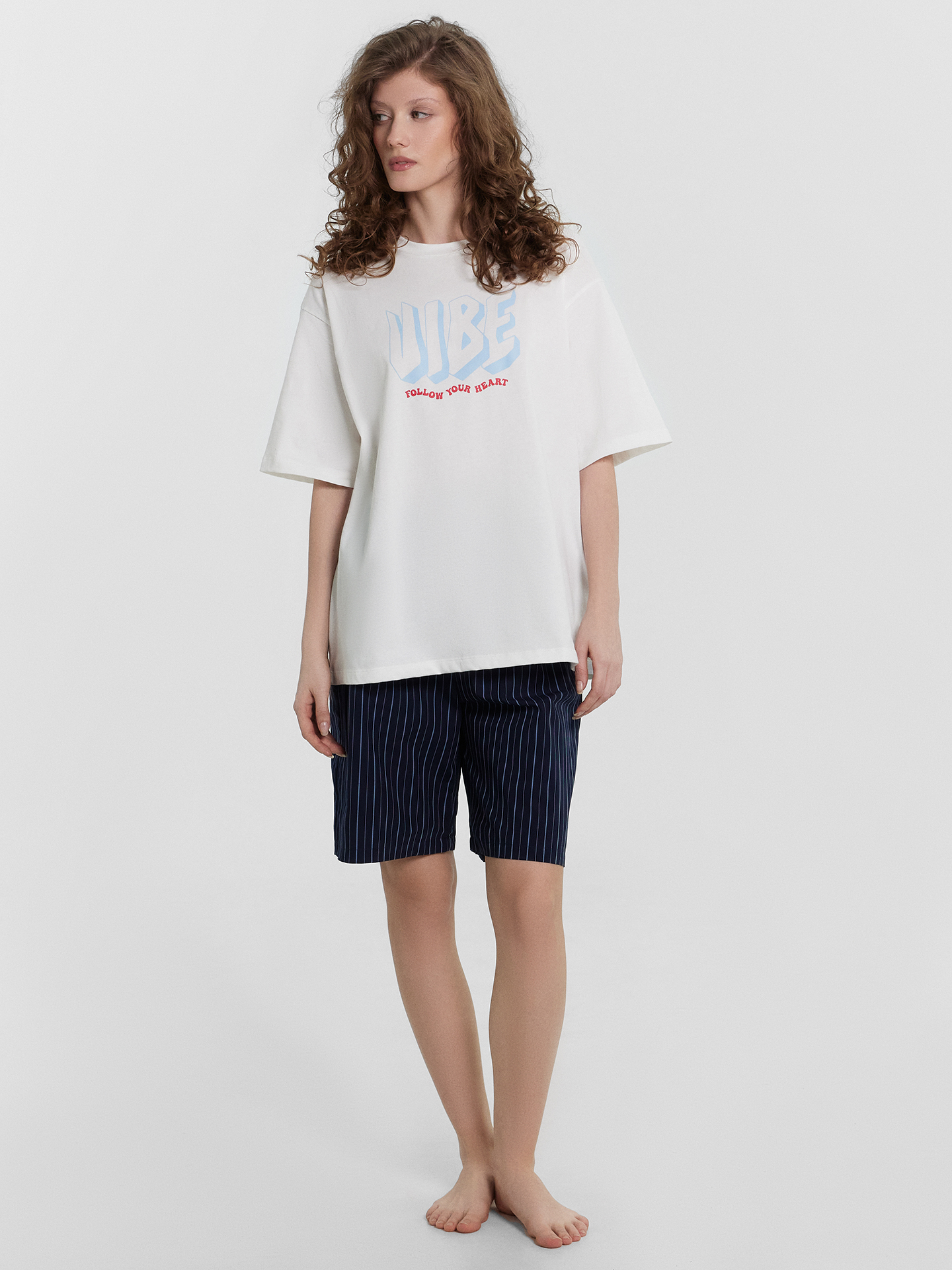 Пижама Mark Formelle (Марк Формэль) 592596/белый +голубая полоска на море - фото 3