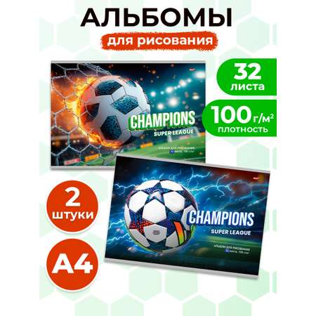 Альбом Profit Футбольные мячи А4 32 лист. 2 шт.