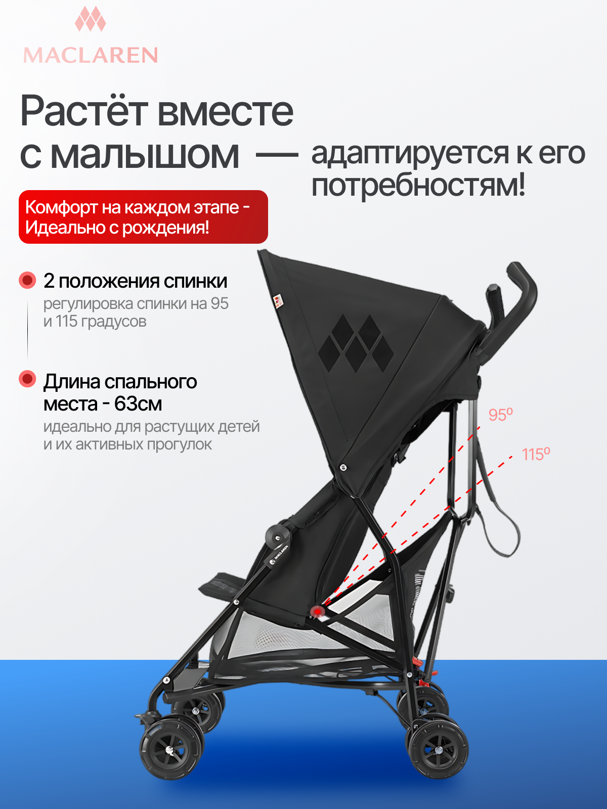 Коляска прогулочная Maclaren Mark II Black - фото 3