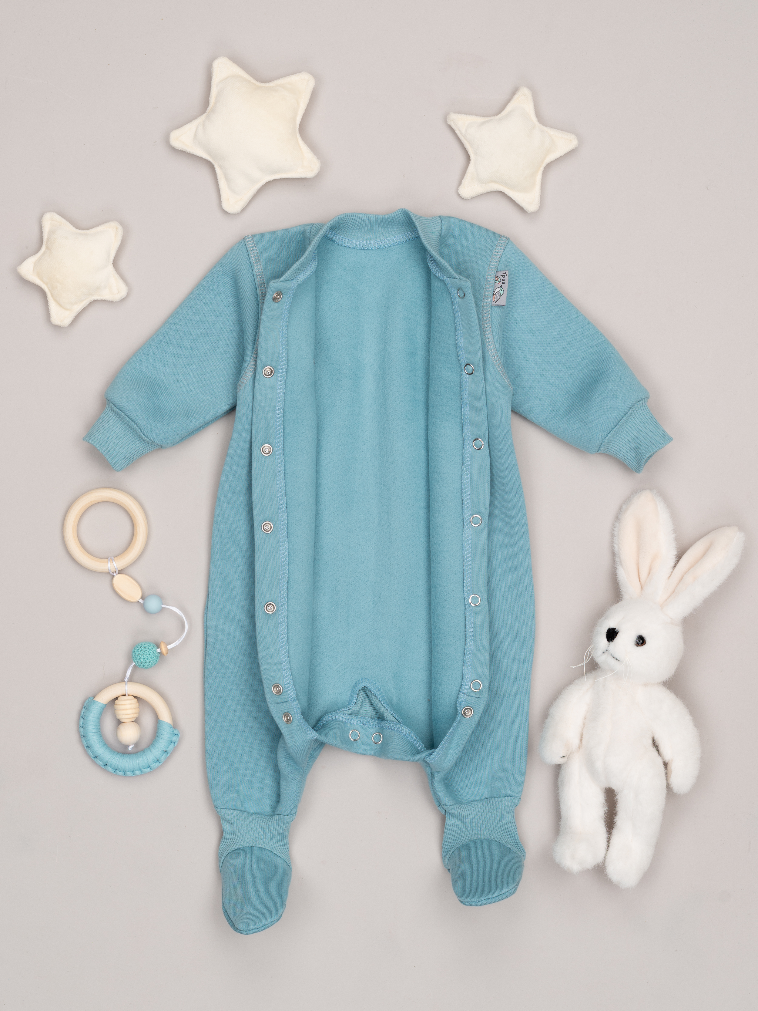 Комбинезон ТРИЯ 1164 футер 3-х нитка голубая вода - фото 2