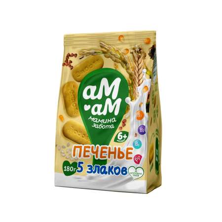 Печенье детское Ам-Ам с витаминами и минералами из 5 злаков