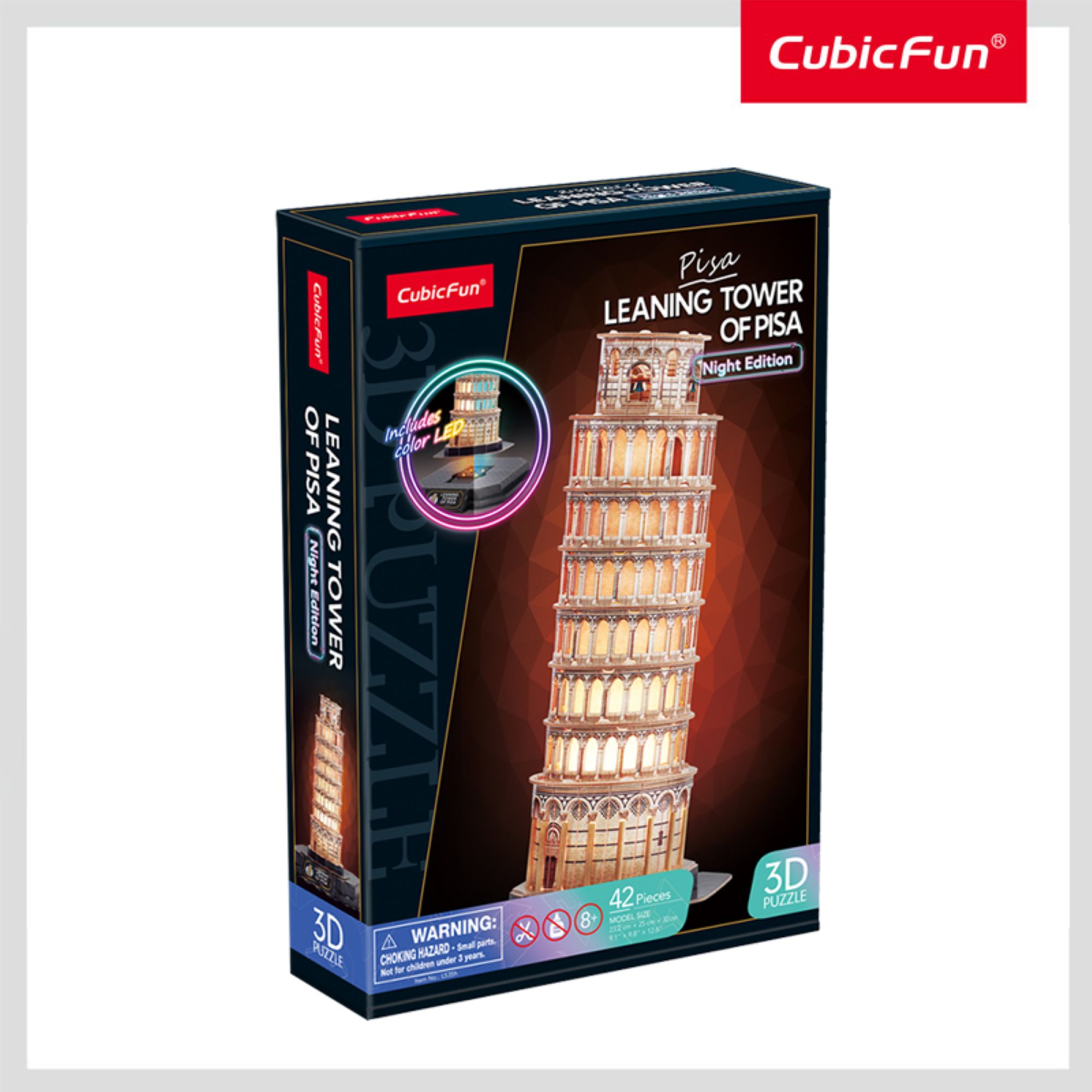 Пазл CubicFun Пизанская башня 42 детали LED 3D - фото 2