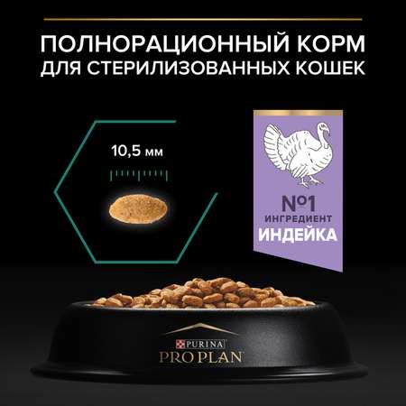 Корм сухой для кошек PRO PLAN 400г с индейкой при стерилизации и кастрации