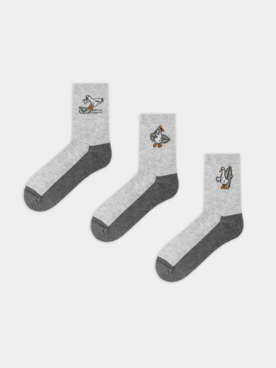 Носки 3 пары Mark Formelle (Марк Формэль) 444A-3167/св.серый меланж-3/ - фото 6