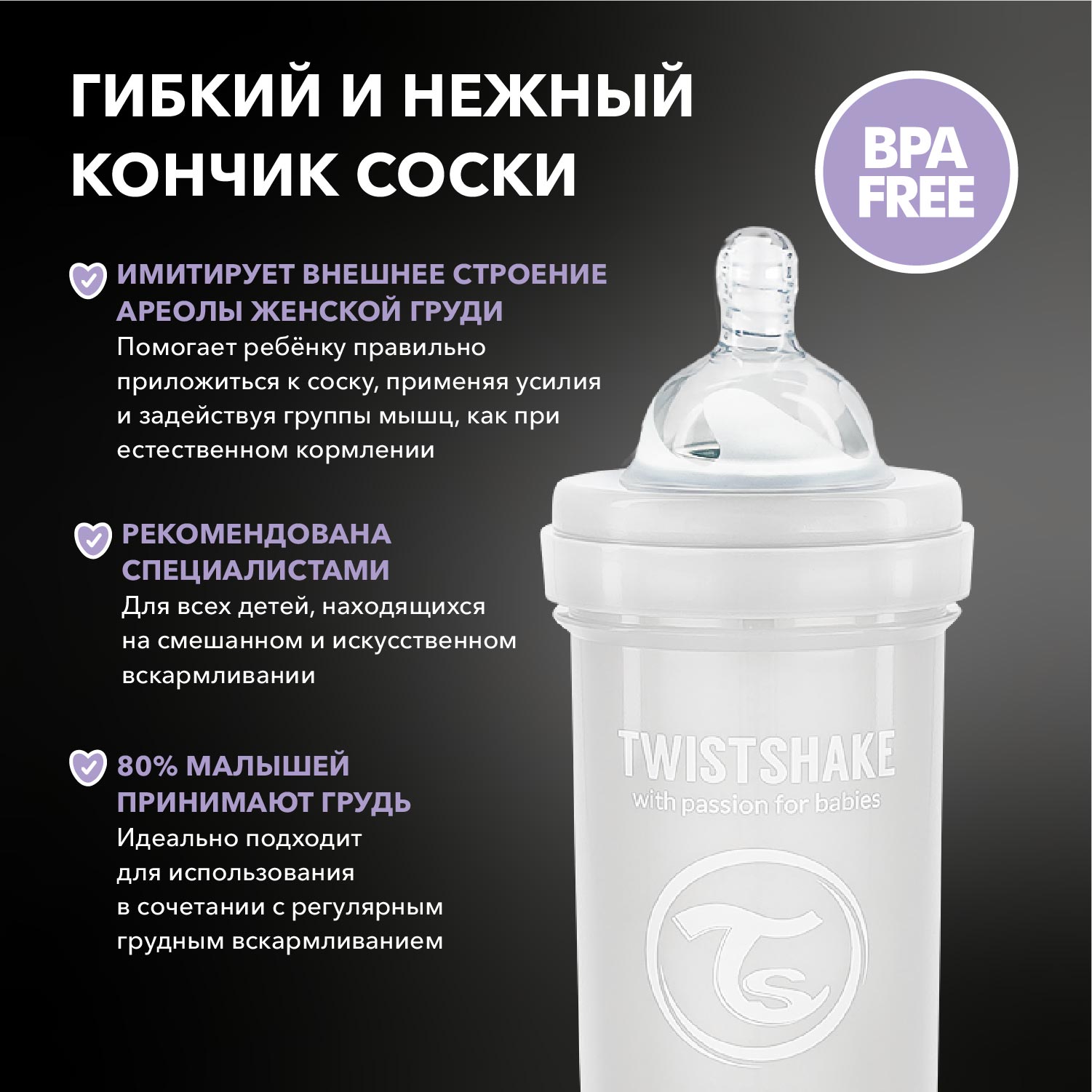Бутылочка Twistshake Anti-Colic 260 мл 1 шт. - фото 5
