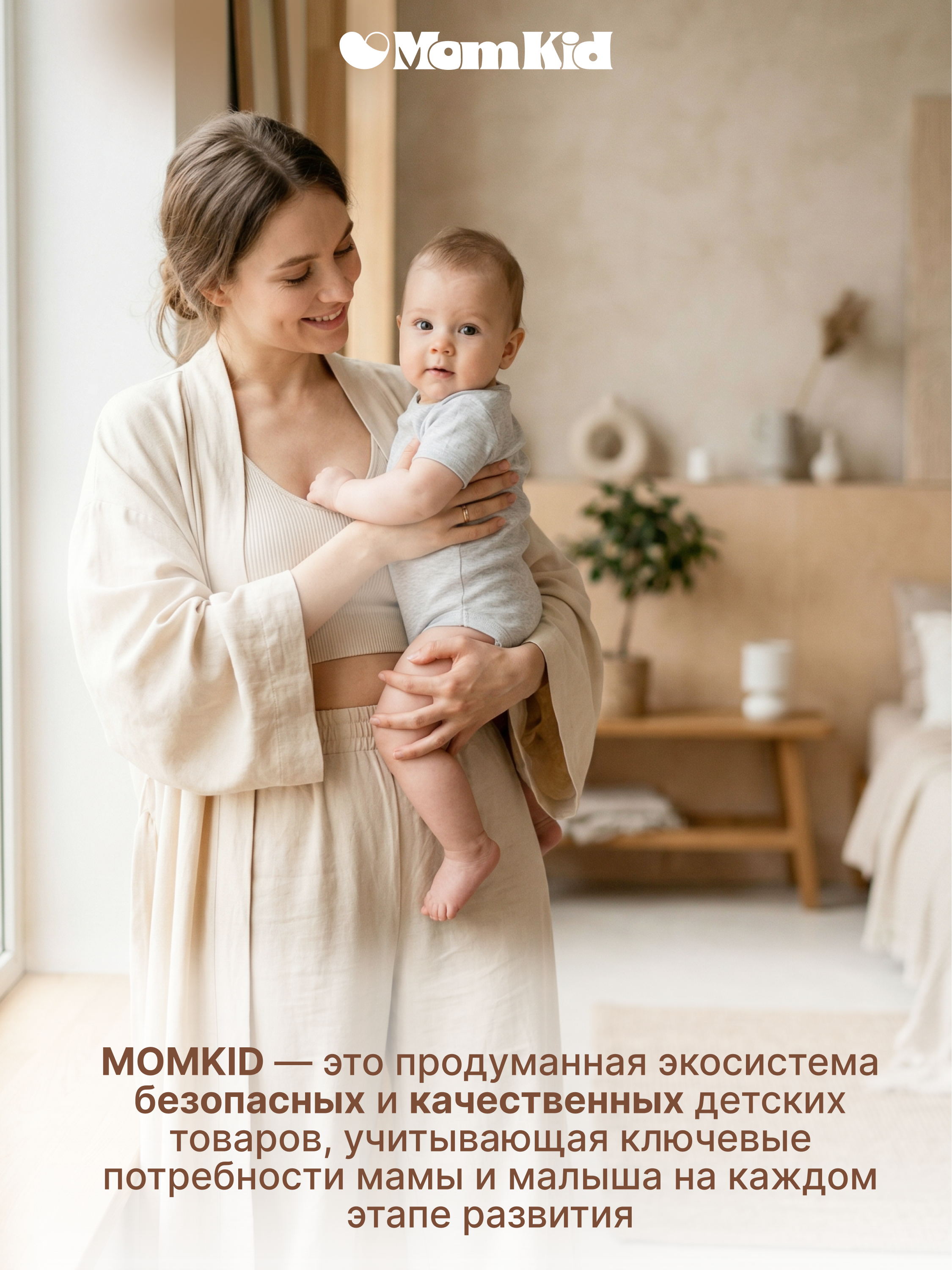 Качели MomKid от 0 с Bluetooth и пультом бежевый - фото 20