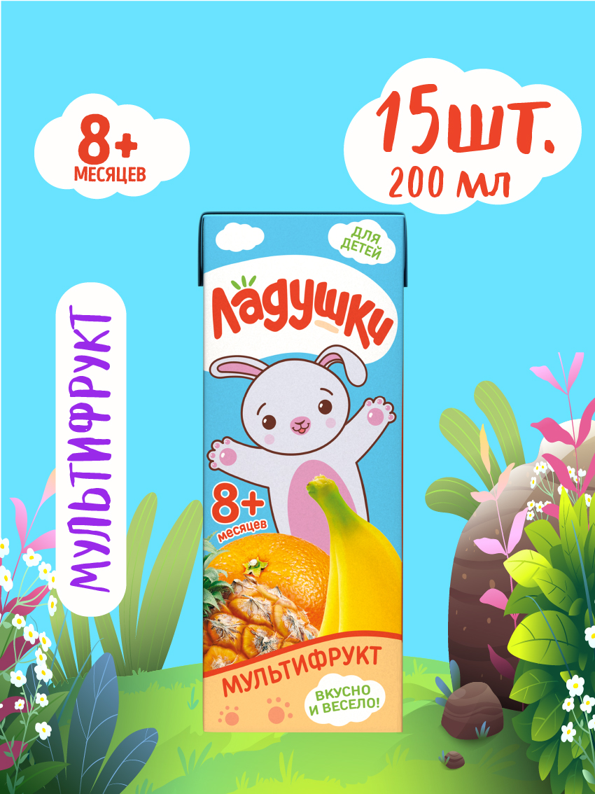 Нектар Ладушки Мультифруктовый с 8 мес 0.2 л 15 шт. - фото 1
