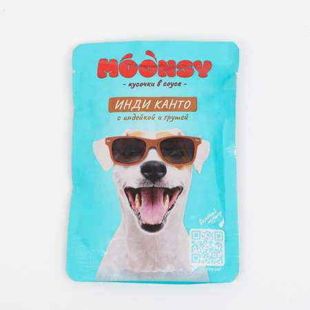 Корм для взрослых собак полнорационный Moonsy Инди канто с индейкой и грушей 80г