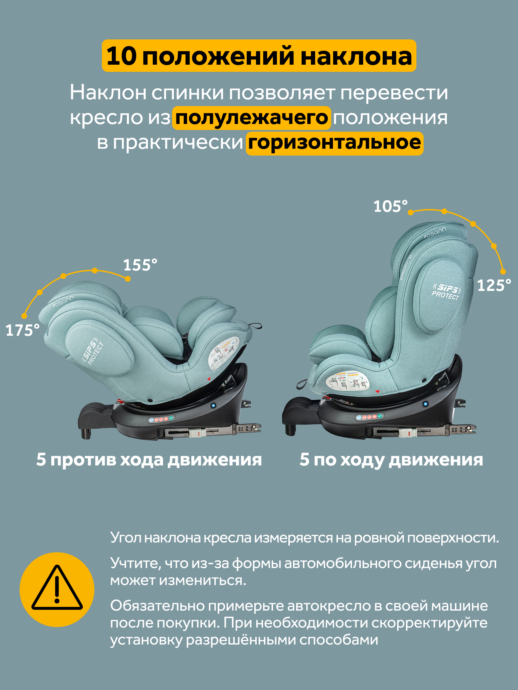 Автокресло Osann Eno 360 SL Sky 0-36 кг Isofix 0+/1/2/3 (0-36 кг) бирюзовый - фото 5