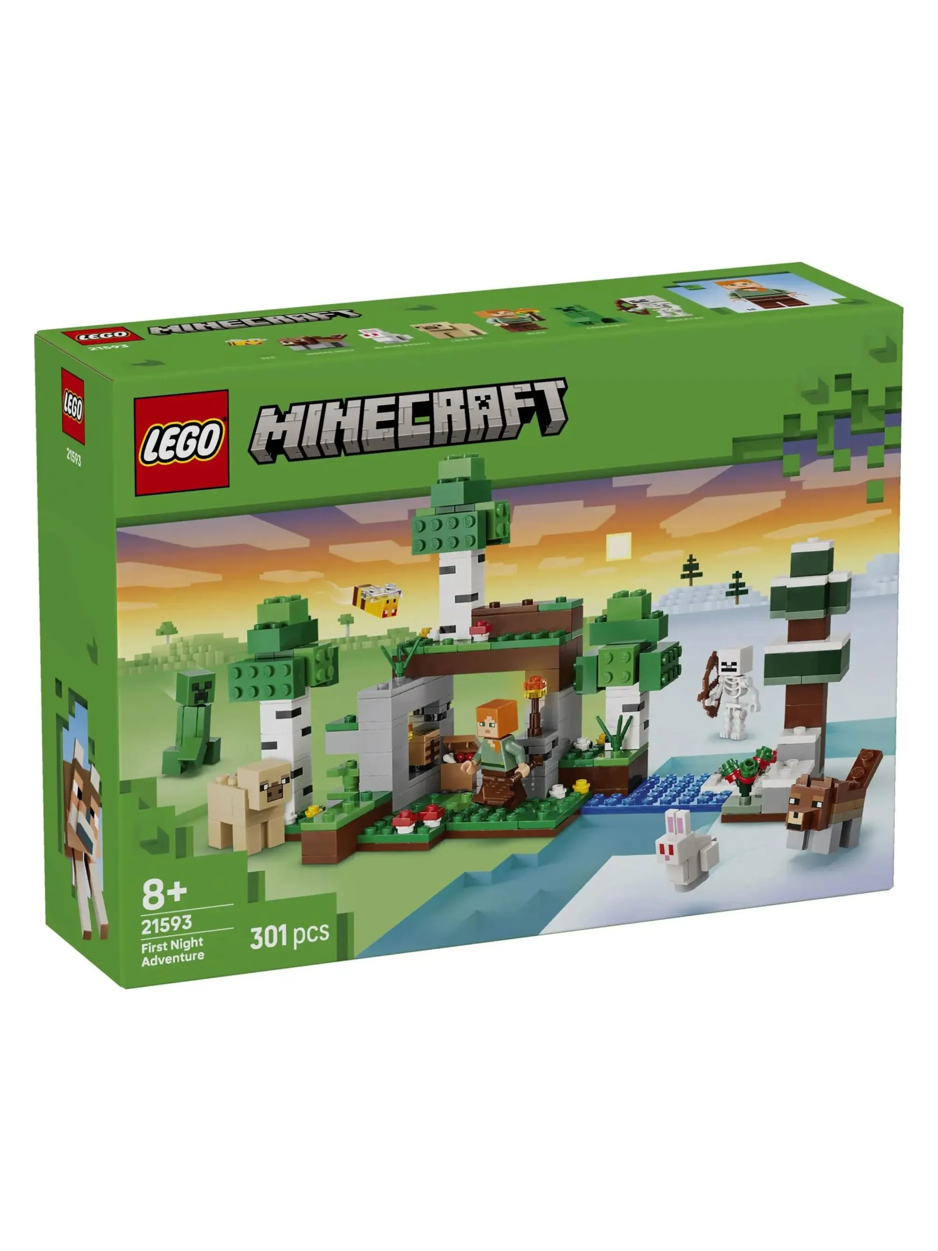 Конструктор LEGO Minecraft Приключение в первую ночь 301 дет. - фото 9
