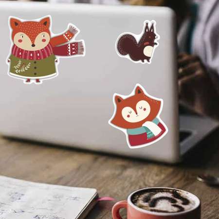 Наклейка интерьерная Woozzee Санта со зверями