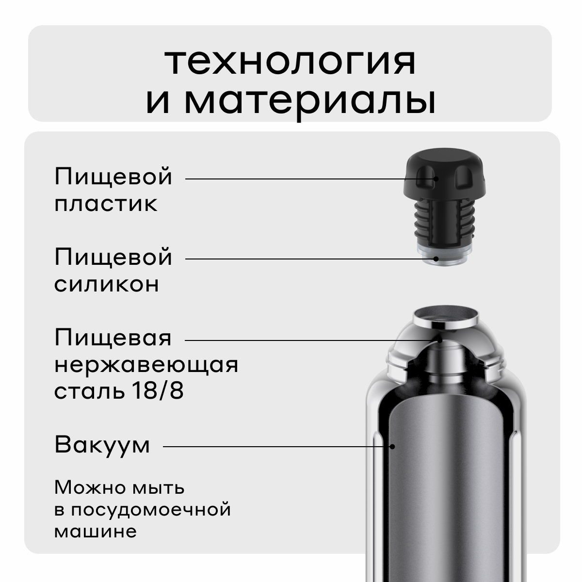 Термос 1 литр для напитков Bobber Flask светло-голубой - фото 4