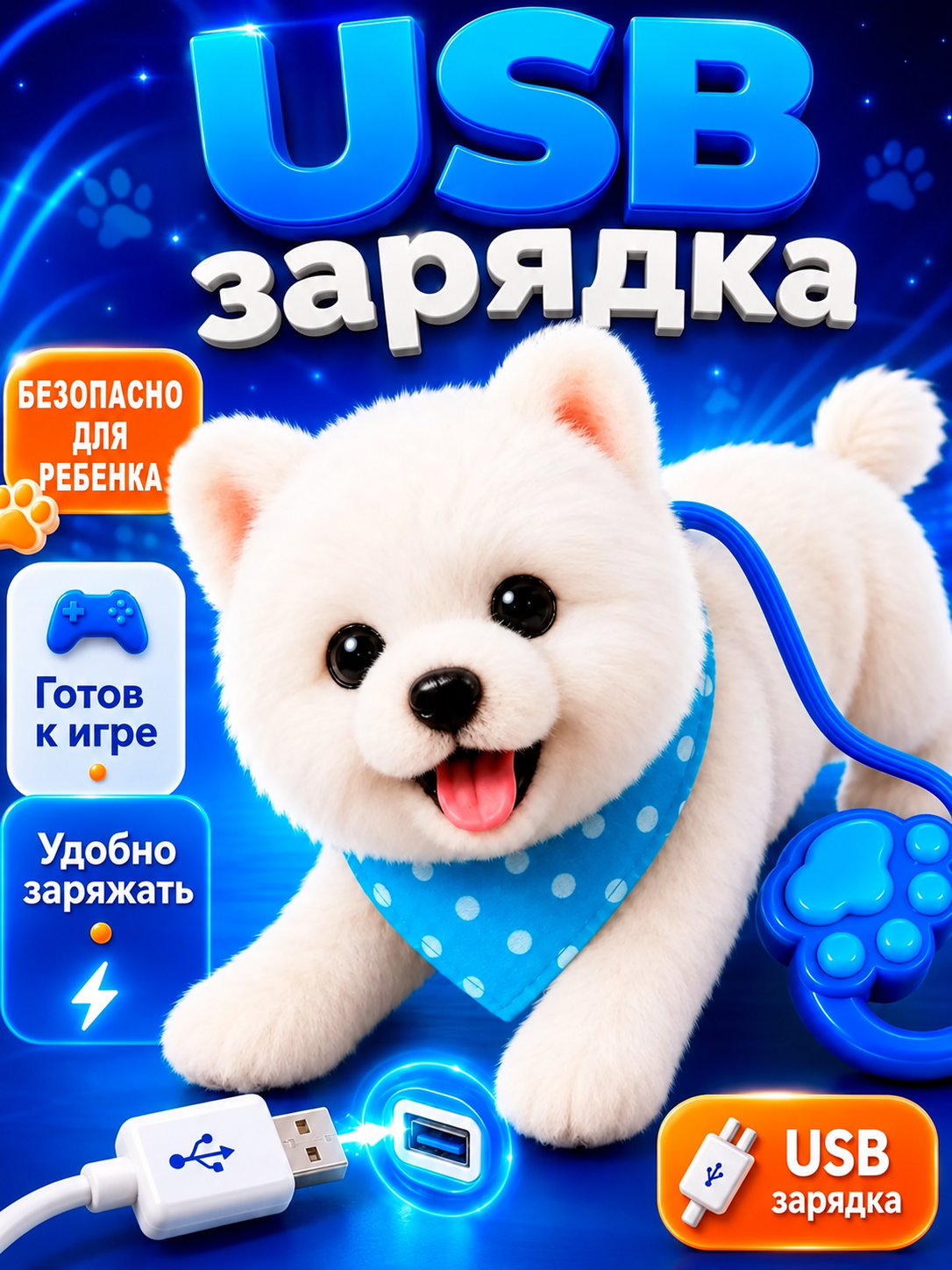 Мягкая игрушка FAVORITSTAR DESIGN Интерактивный щенок шпиц - фото 6