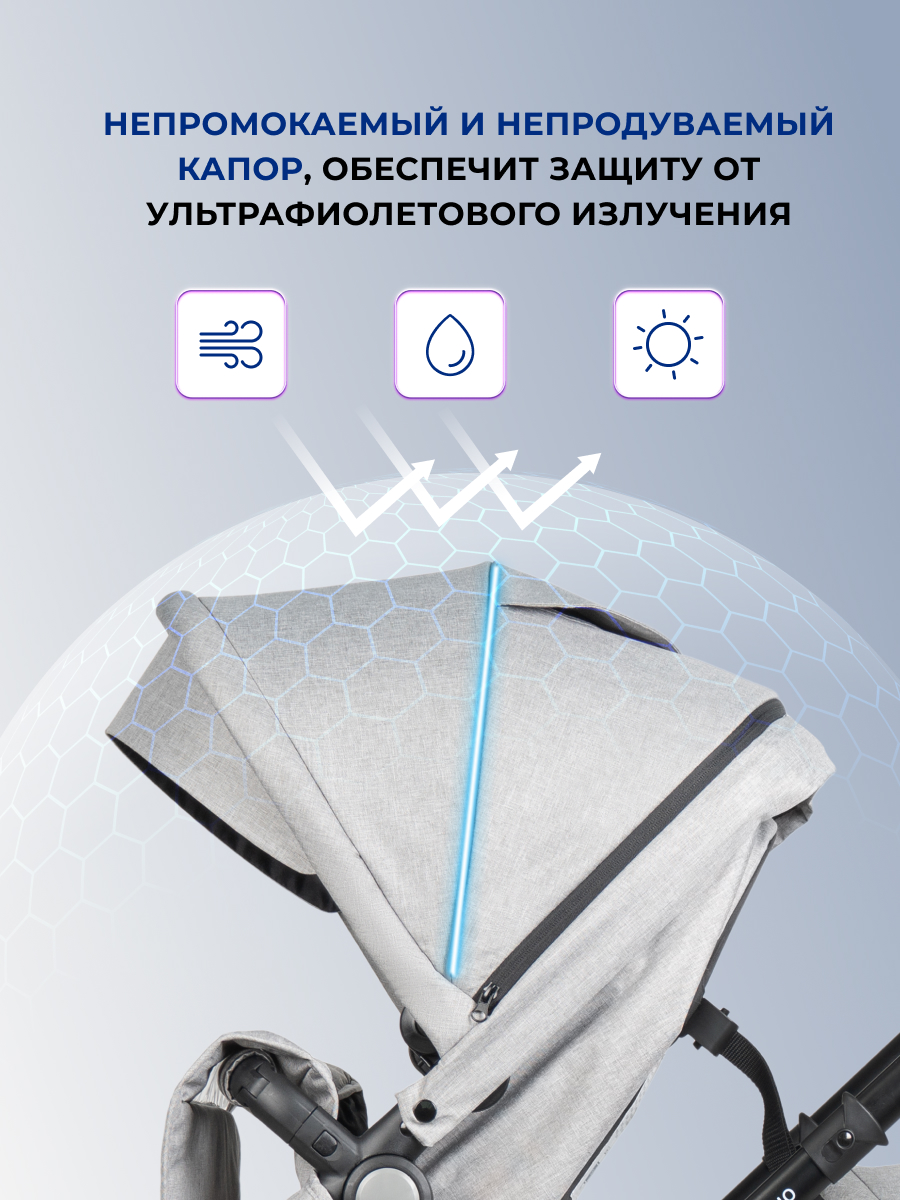 Коляска трансформер для двойни Farfello Silva Duo серый - фото 6