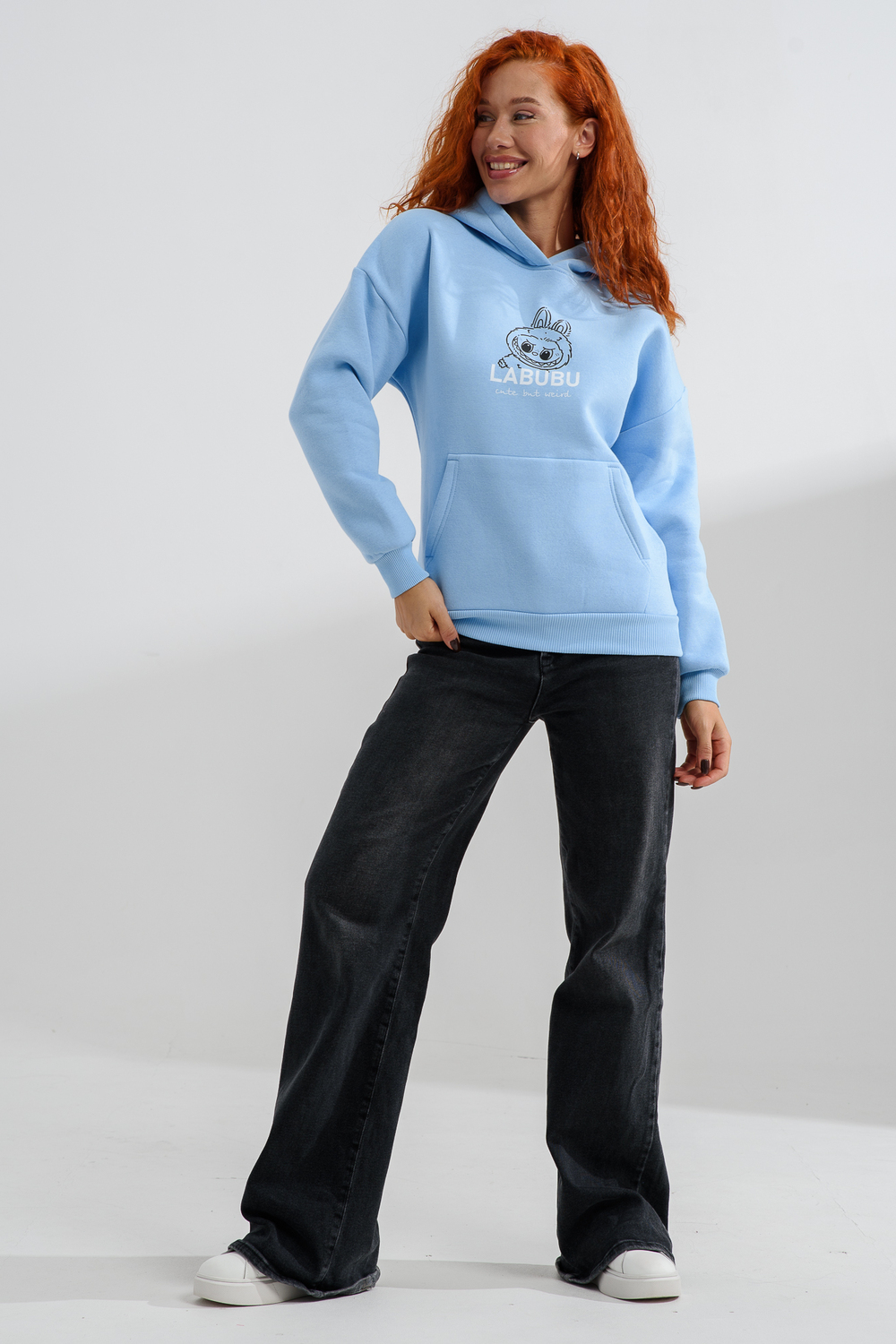 Худи Натали Суслова 8565 голубой+лабубу - фото 7