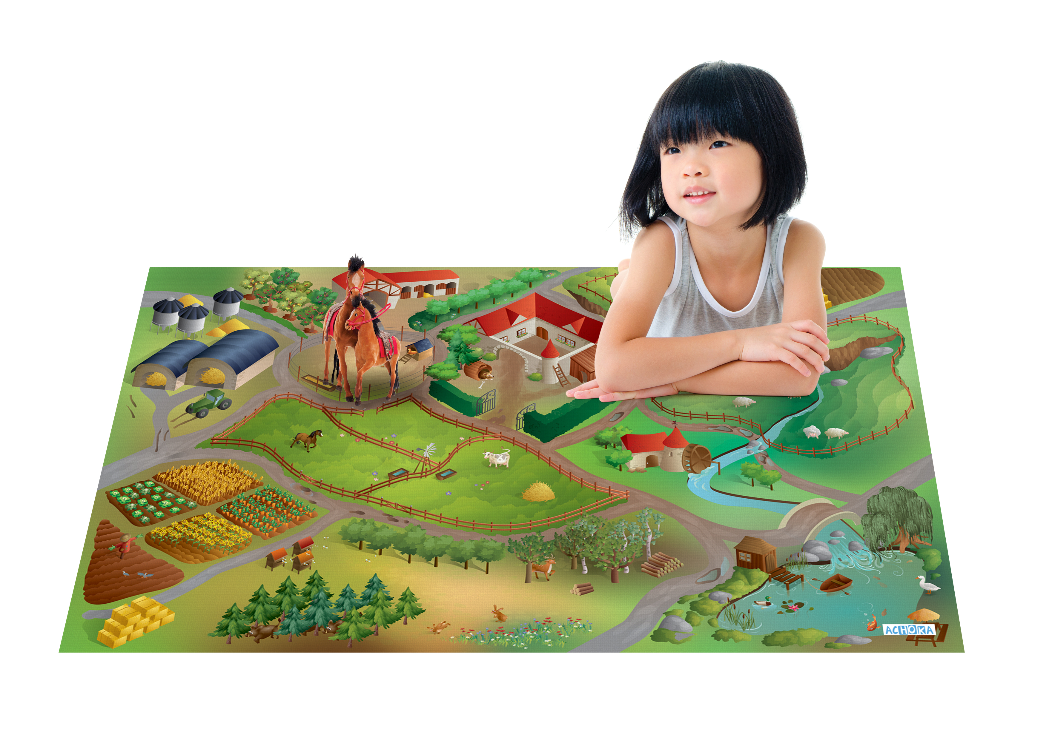 Детский складной коврик Achoka Ферма 150 x 100 см 1 шт. - фото 3