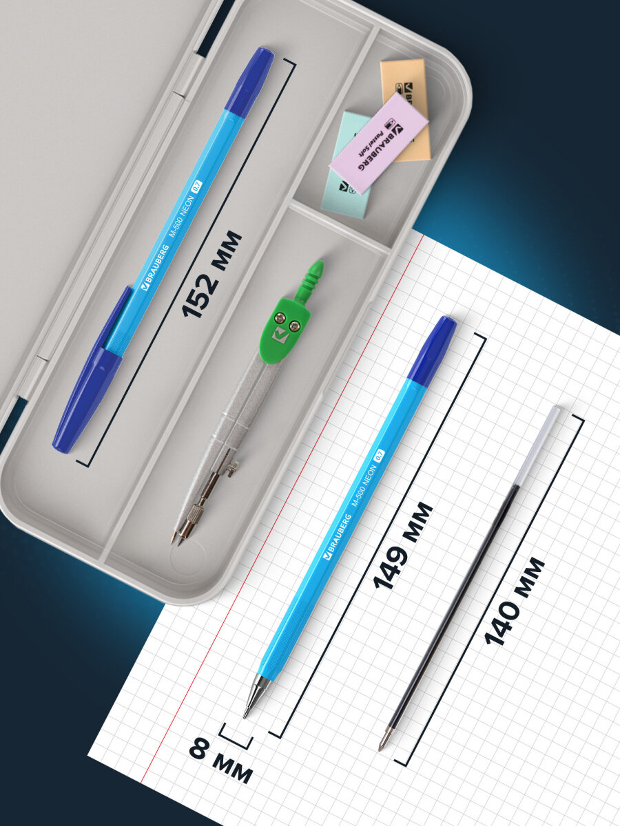 Ручка шариковая Brauberg 50 шт. - фото 3