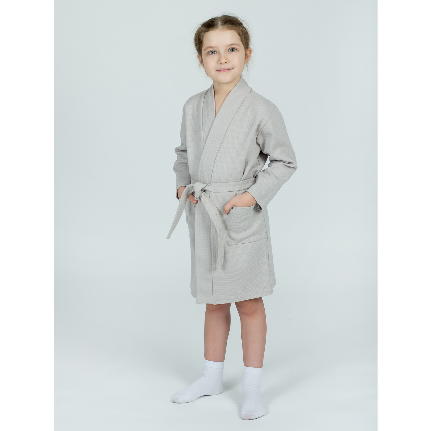 Халат KiMMi co К-1408913 св.серый - фото 1