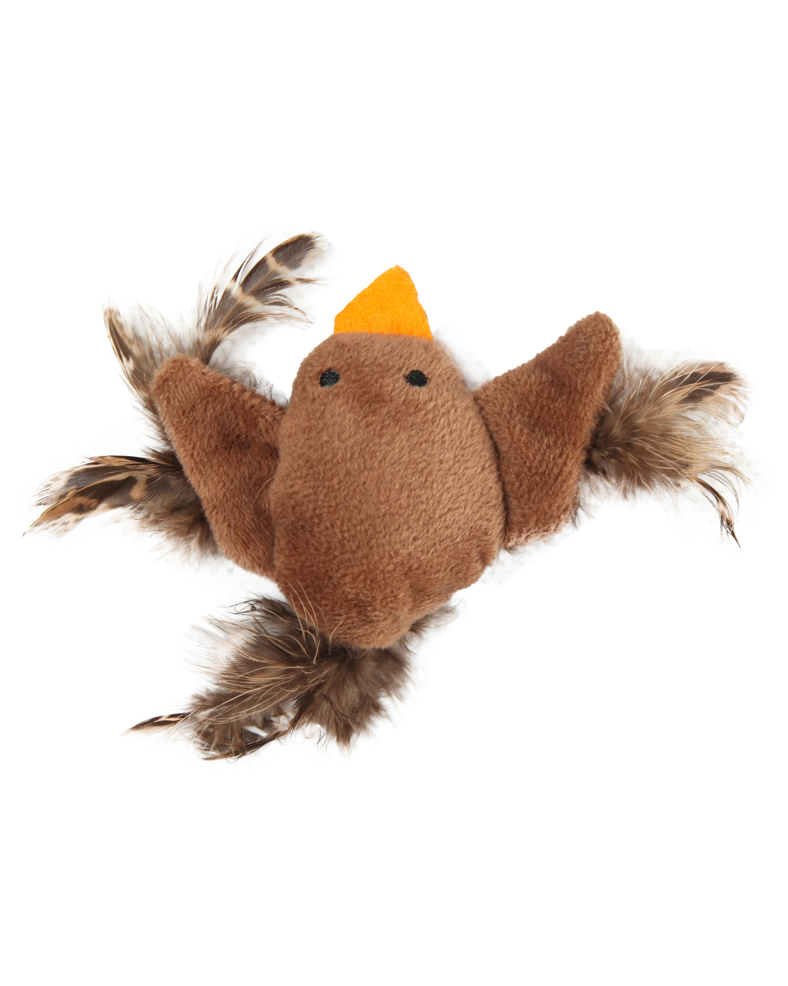 Игрушка для кошек Barbaks Птичка с натуральными перьями и кошачьей мятой 14*13см - фото 4