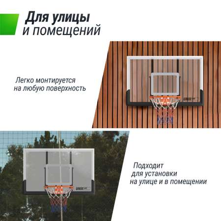 Баскетбольный щит UNIX line из поликарбоната в стальной раме B-Backboard Square диаметр кольца R45