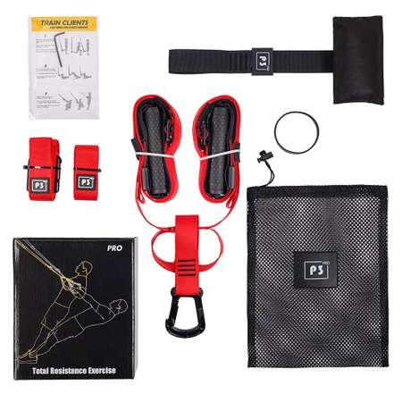 Тренировочные петли STRONG BODY P3 Pro черно-красные подвесные тренировочные петли для фитнеса