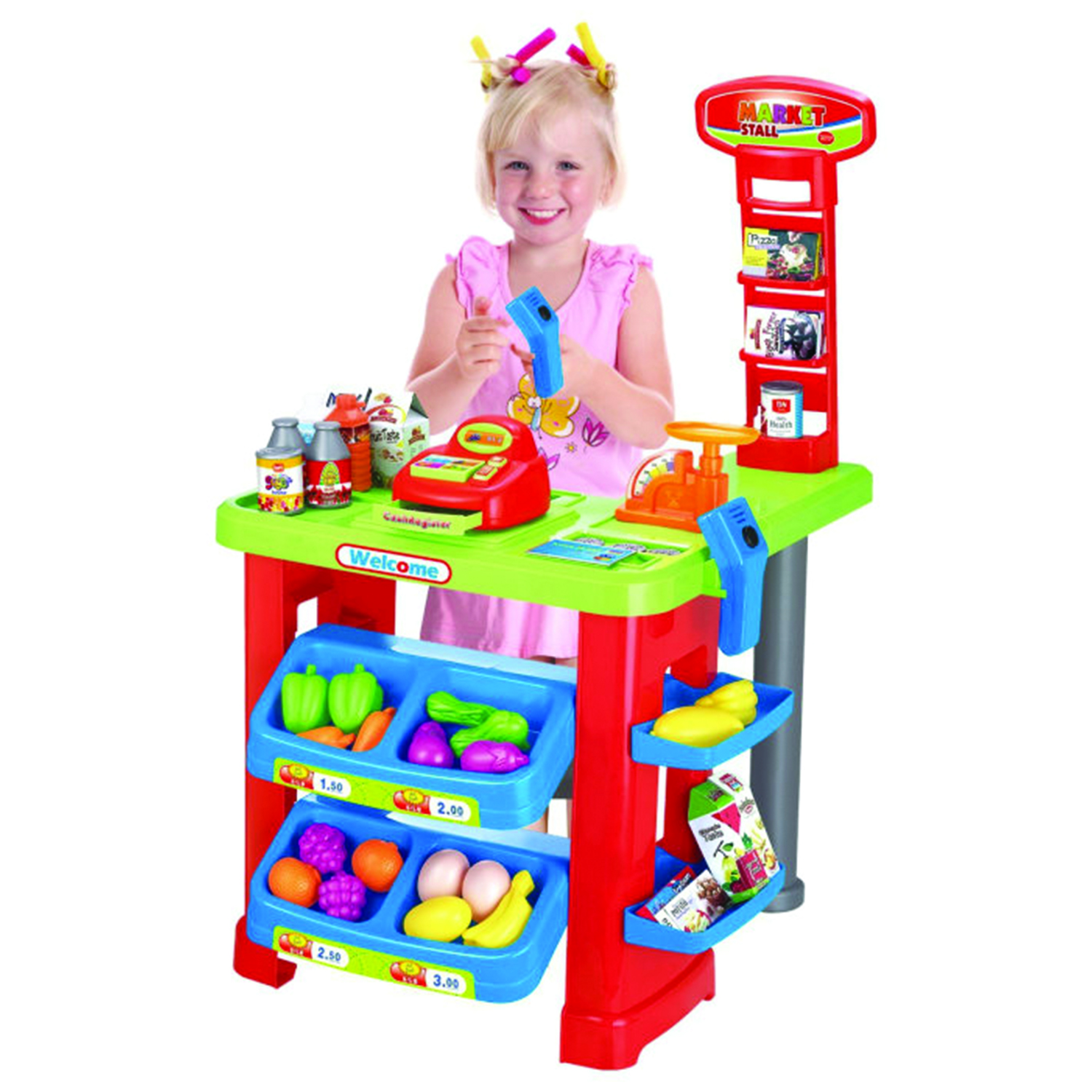 Игровой набор ND PLAY тележки и корзинки, касса, продукты - фото 5