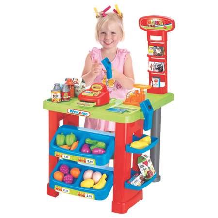Игровой набор ND PLAY тележки и корзинки, касса, продукты