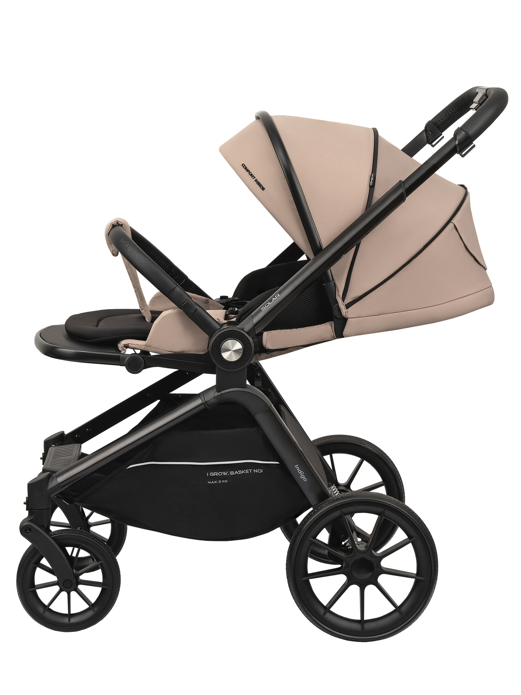 Коляска 2в1 Indigo Solar бежевый - фото 12