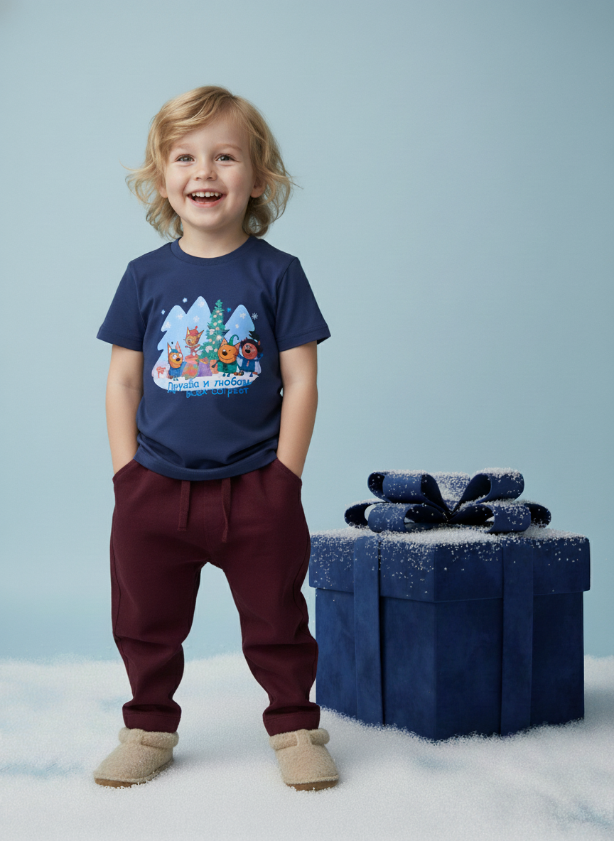 Футболка Три кота TK24252401/темно-синий - фото 3