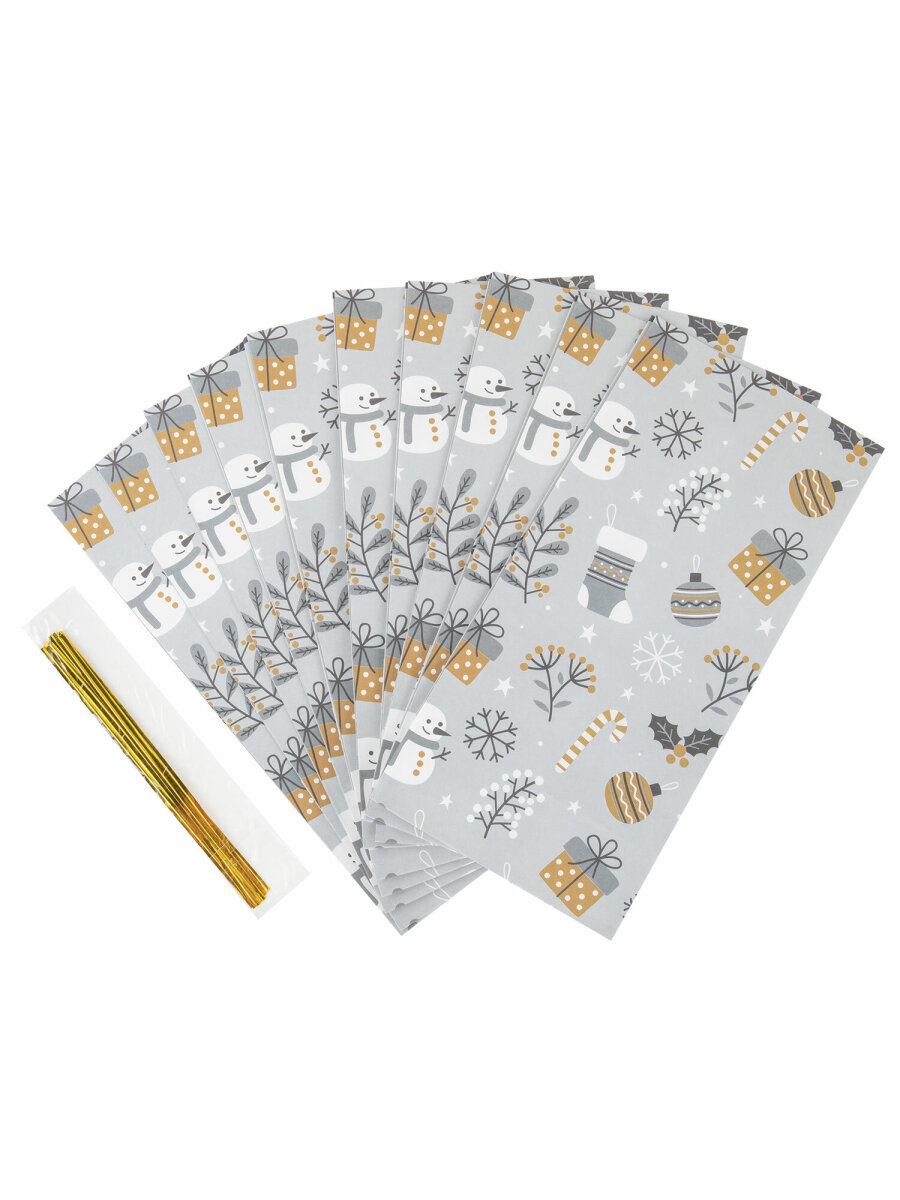 Пакет новогодний подарочный Золотая сказка набор 10 штук - фото 9