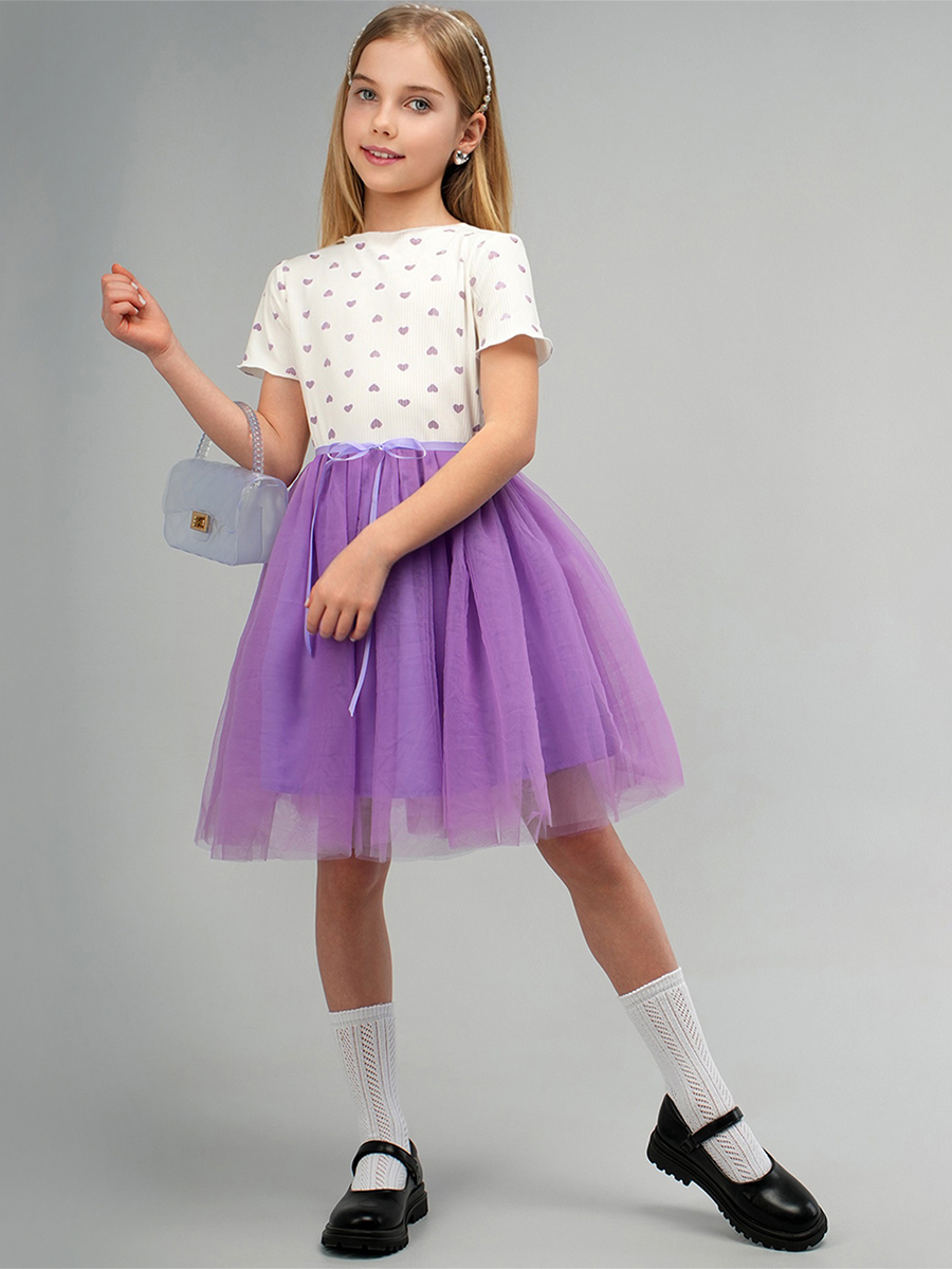 Платье HappyFox HFI3284белый.сиреневый - фото 3