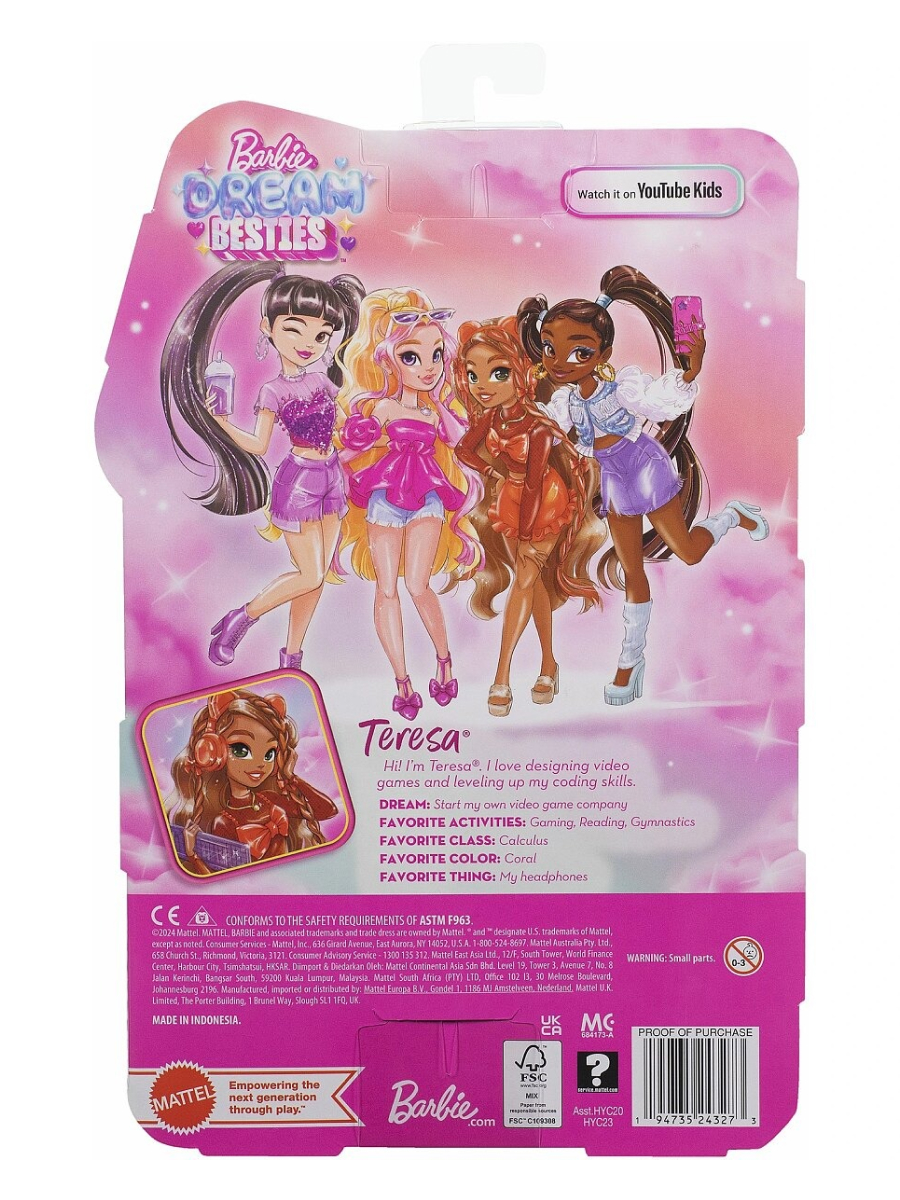 Кукла классическая Barbie Dream Besties HYC23 Тереза HYC23 - фото 9