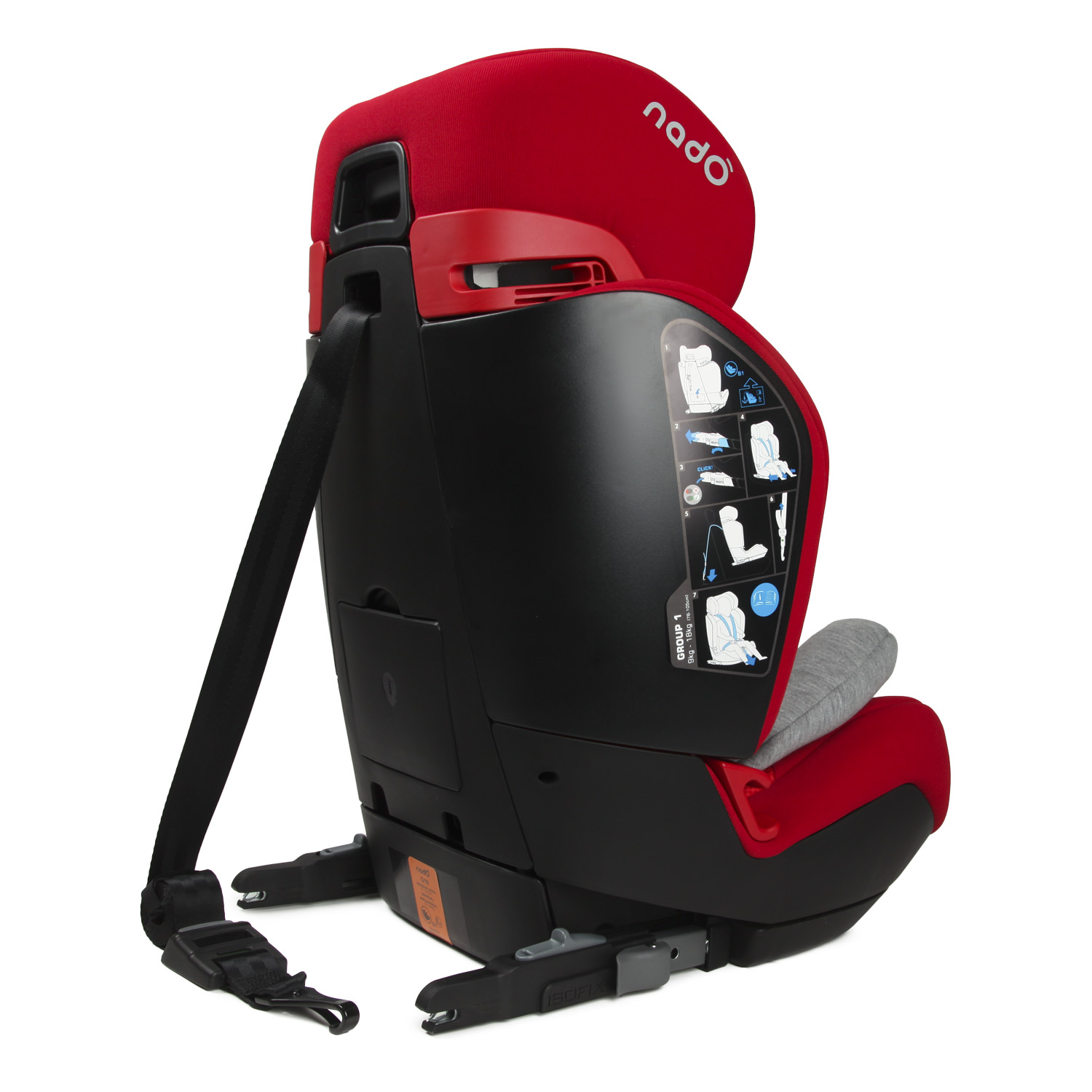 Автокресло nado Garnet red Isofix 1/2/3 (9-36 кг) красный - фото 17