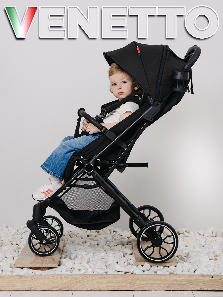 Коляска прогулочная BabyCare Venetto Черный черный - фото 18