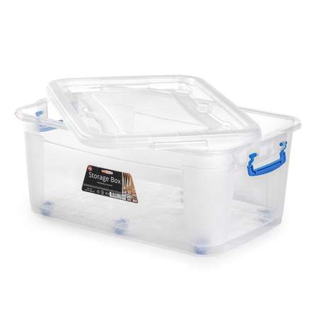 Контейнер elfplast для хранения Storage Box на колесах прозрачный 40 л 64х41.5х25 см