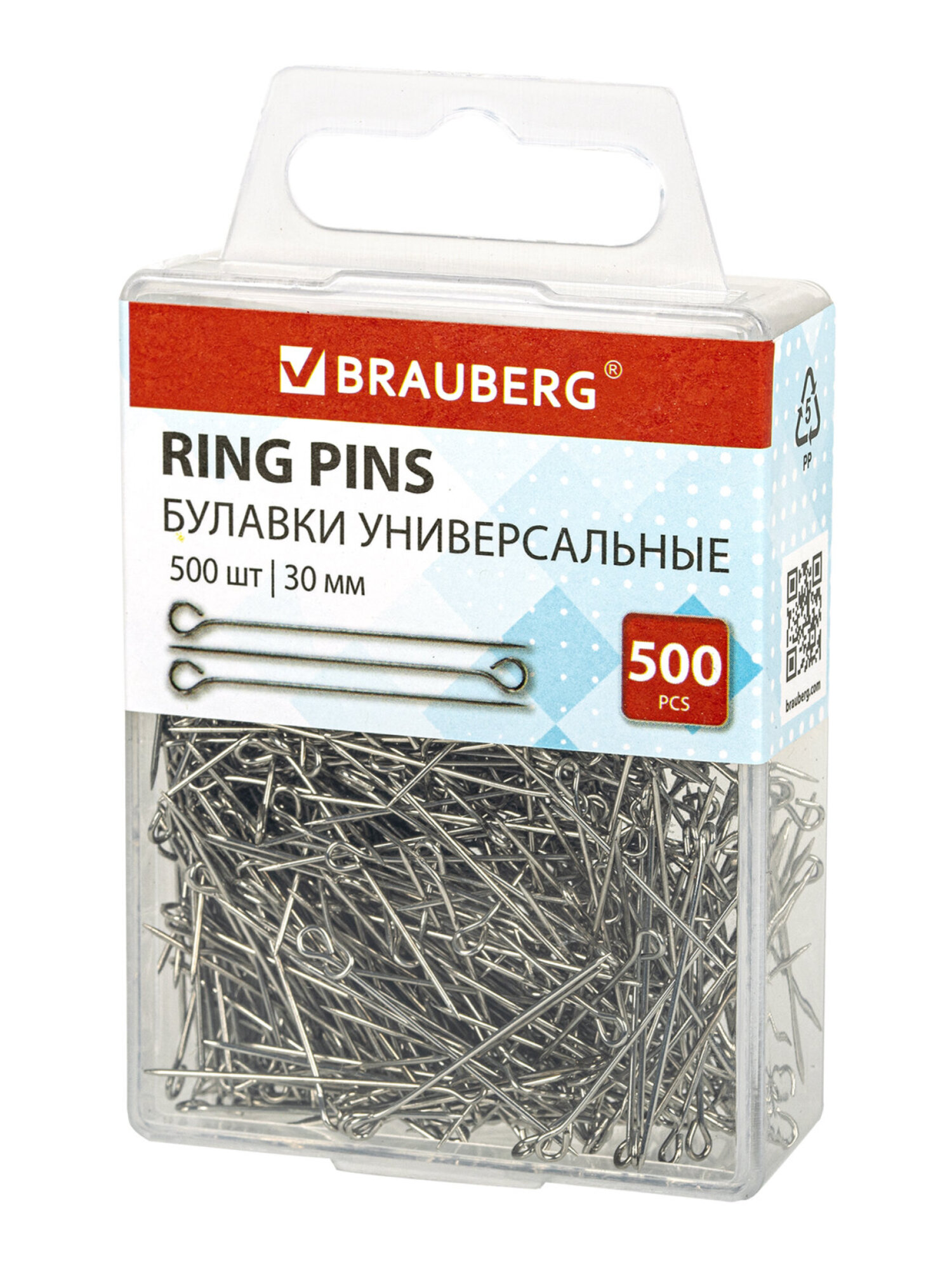 Булавки Brauberg портновские для шитья и рукоделия 500 штук - фото 3