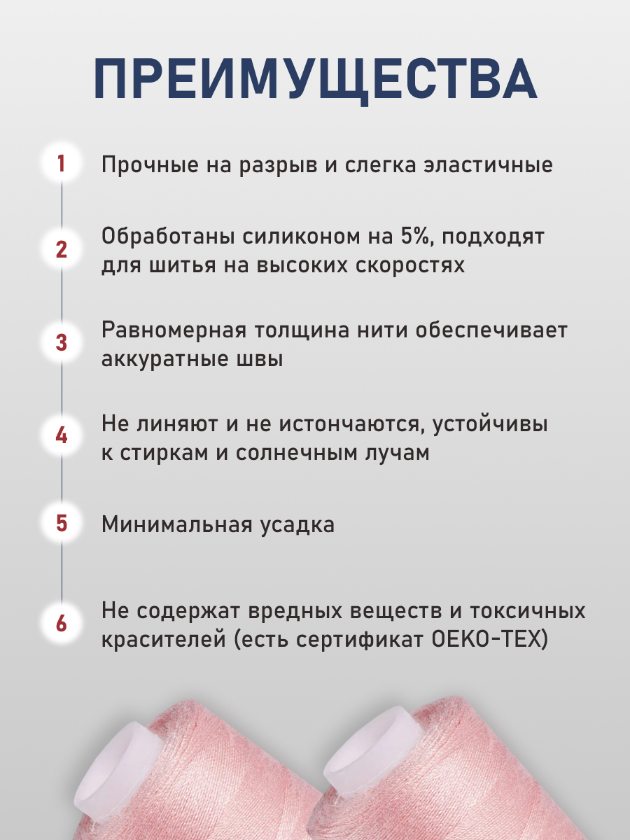 Нитки для шитья 40/2 Bestex 10шт цв 29 - фото 3