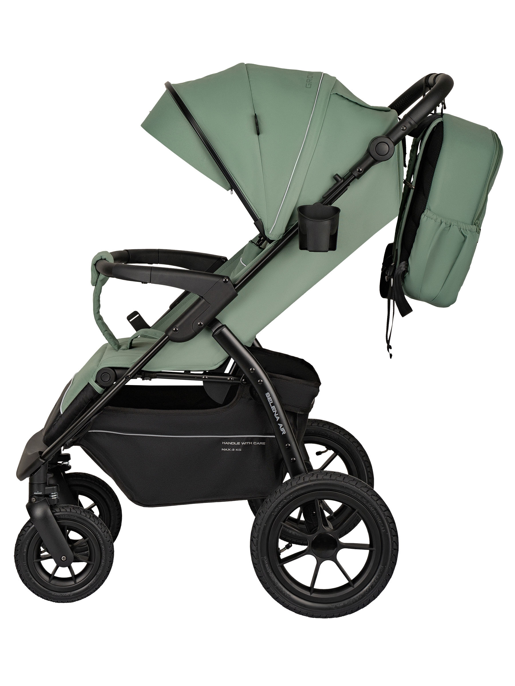 Коляска прогулочная JOVOLA SELENA Air 2025 с сумкой зеленый - фото 18