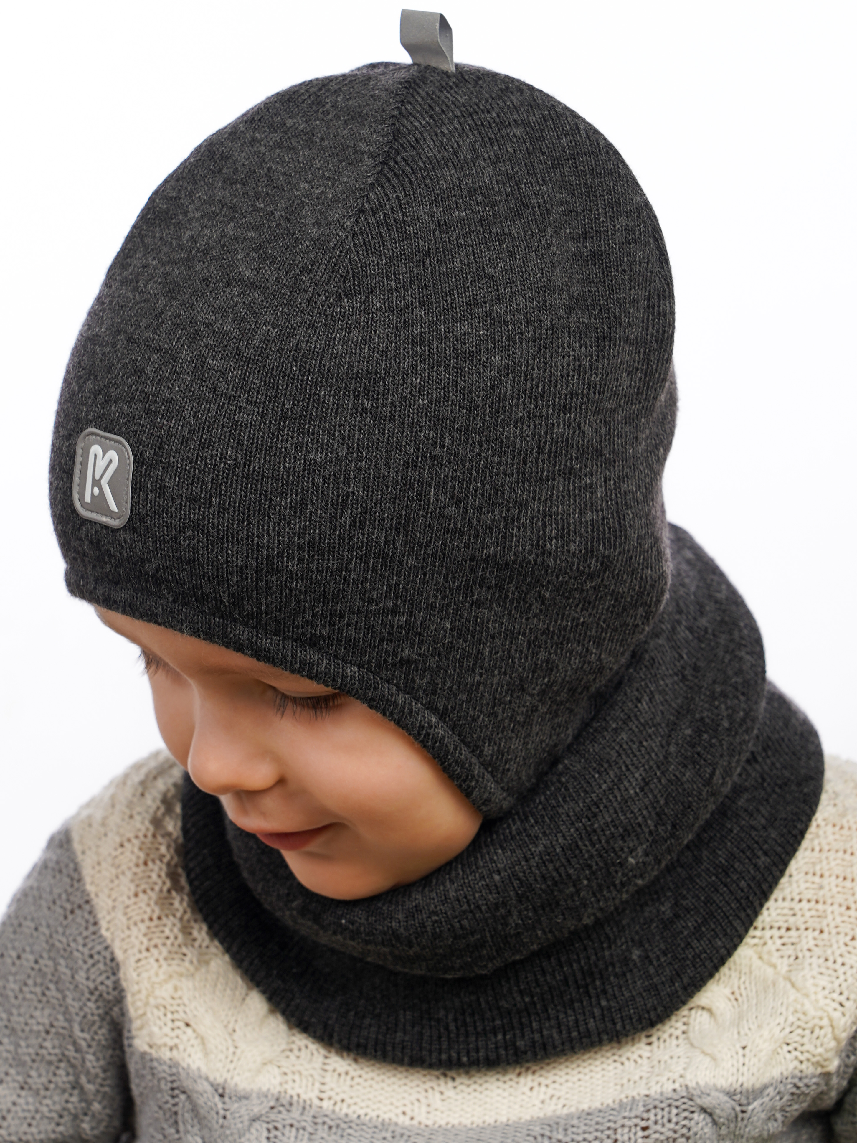 Шапка и снуд ПриКиндер U-Sp232724 Графит - фото 6