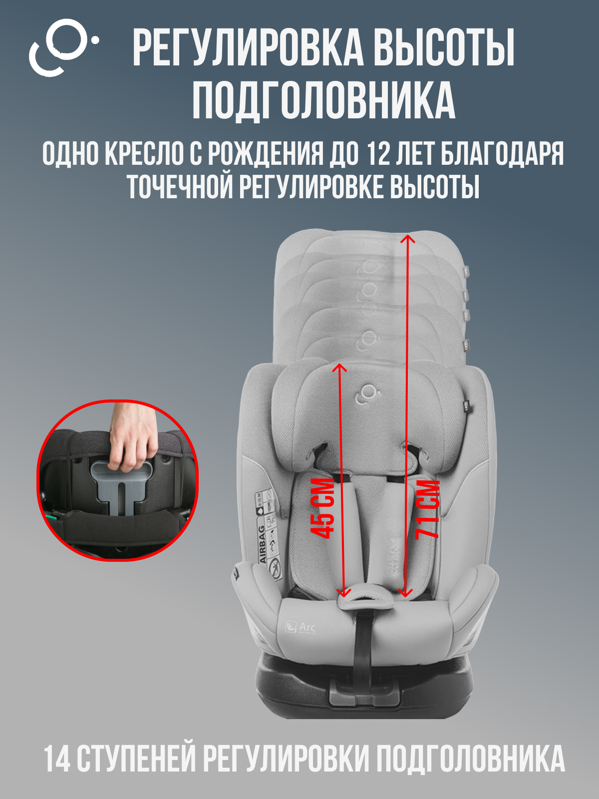 Автокресло SoonSung Isofix 0+/1/2/3 (0-36 кг) серый - фото 8