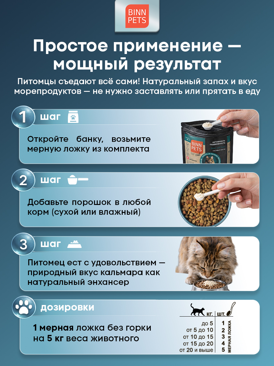 Морской коллаген PETS BIN Суставы и кости 70 г пакет - фото 9