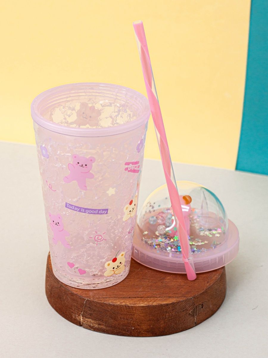 Стакан iLikeGift с трубочкой и крышкой 450 мл - фото 5