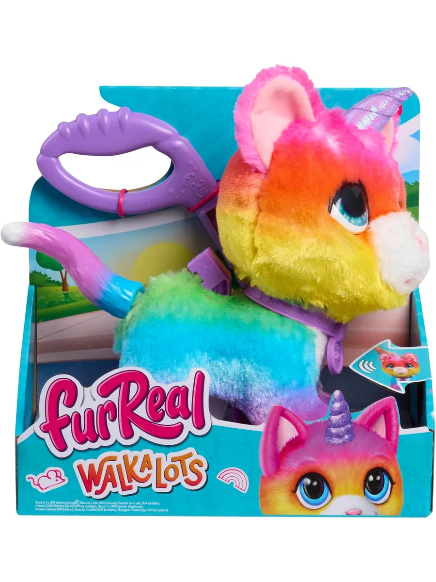 Мягкая игрушка FurReal Friends Walk-a-Lots Кошка-единорог - фото 1