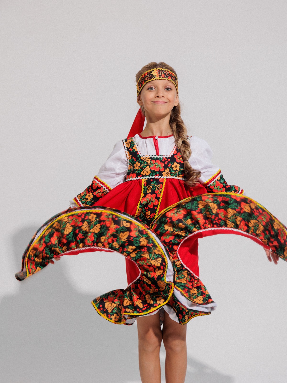 Костюм русский народный Gala-Вальс C/кадриль печать/ягода/красный - фото 6