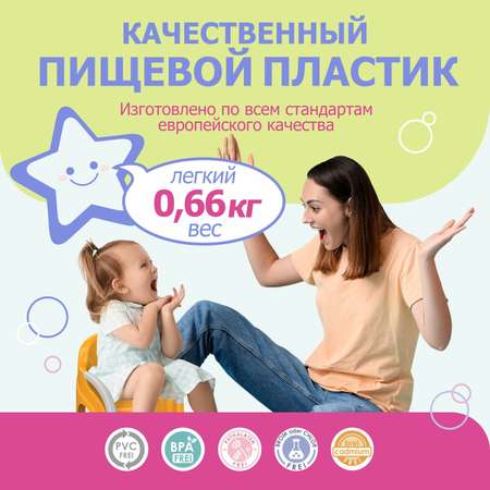 Горшок детский BeBest Great оранжевый с серой крышкой