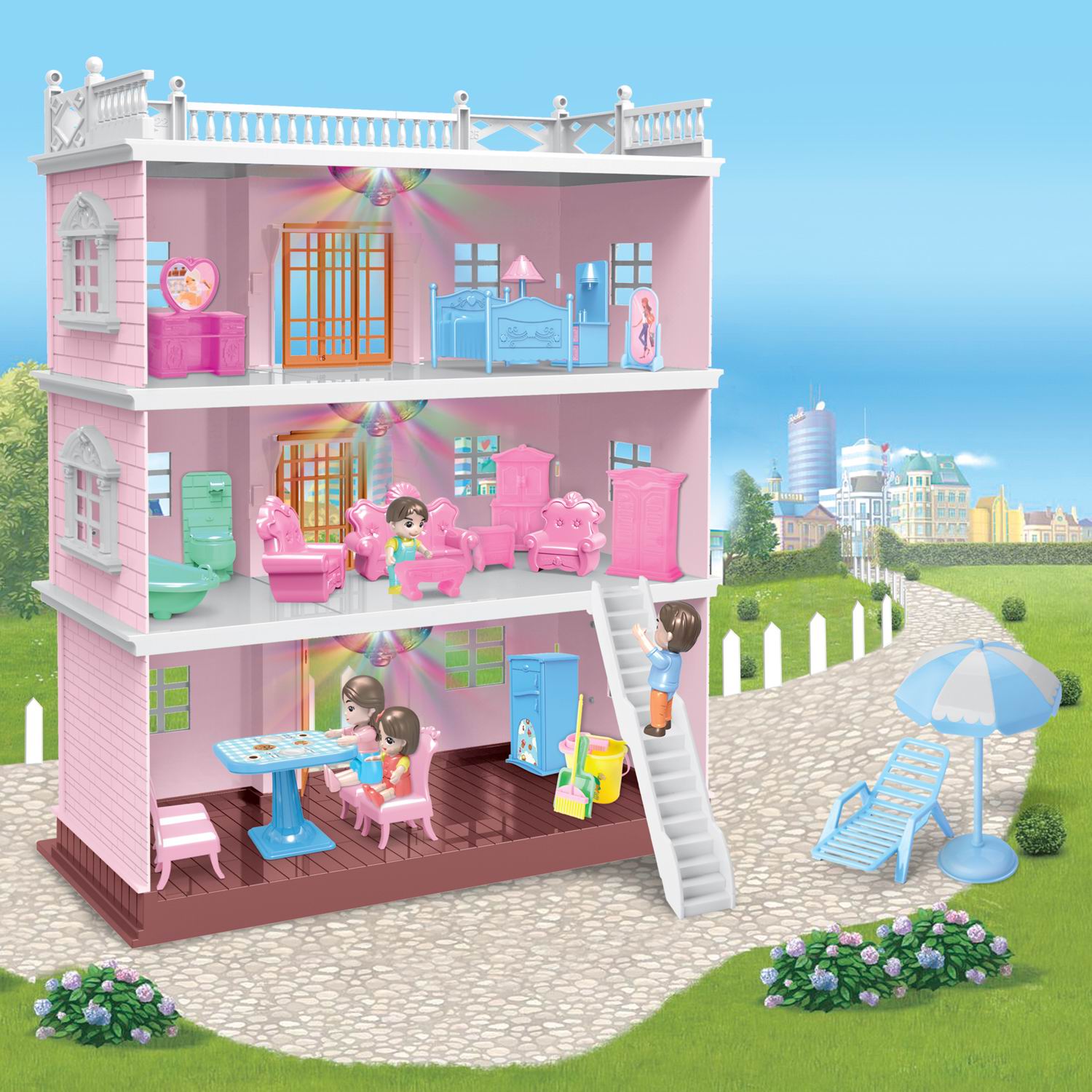 Домик для кукол Junfa 45 см WK-C8890 - фото 8