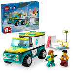 Конструктор LEGO City Скорая помощь и сноубордист 79 дет.